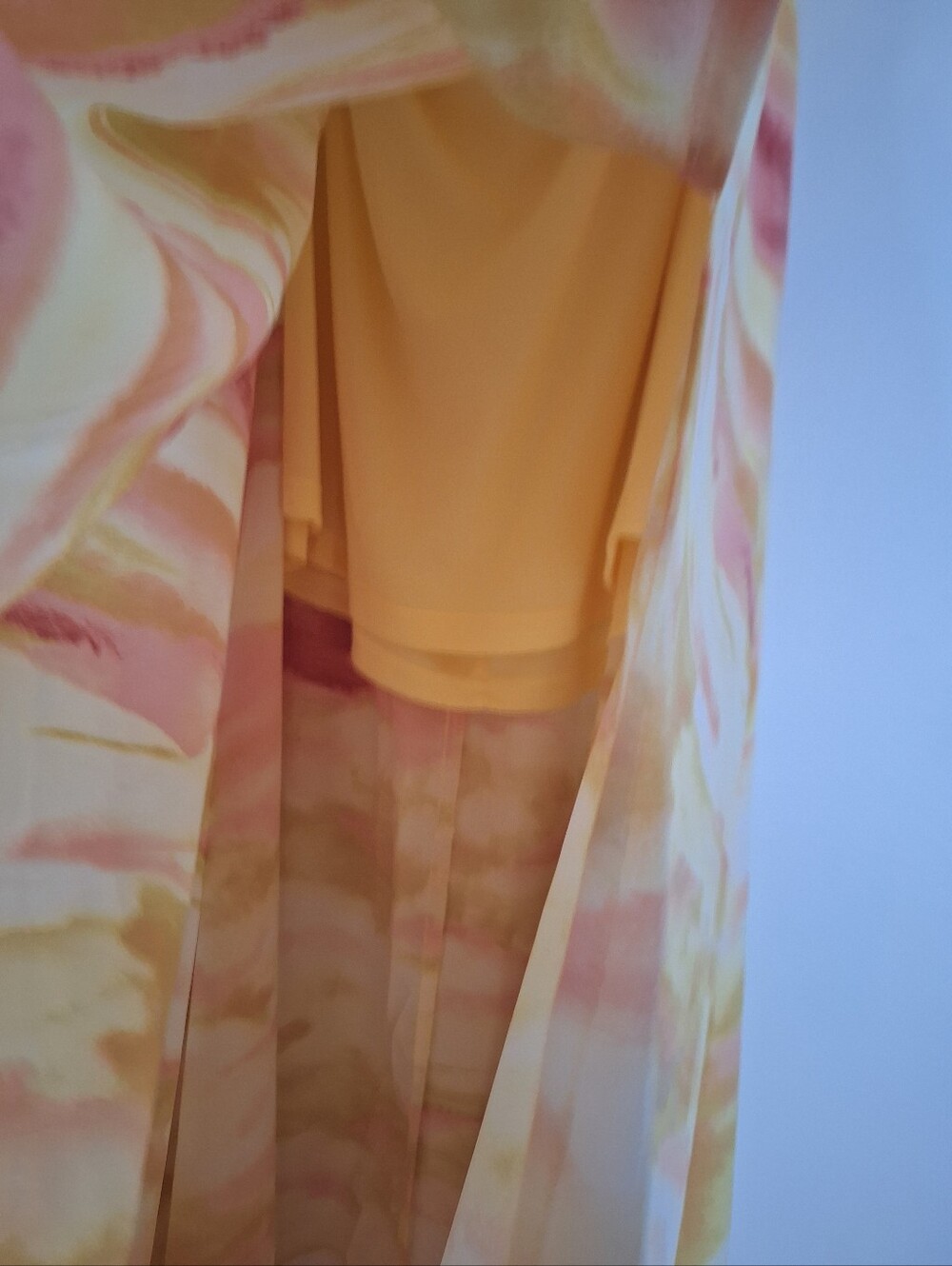 Lulu's Full Of Sunshine Strapless Watercolor Maxi Dress in Yellow & Pink Size M - Picture 14 of 14